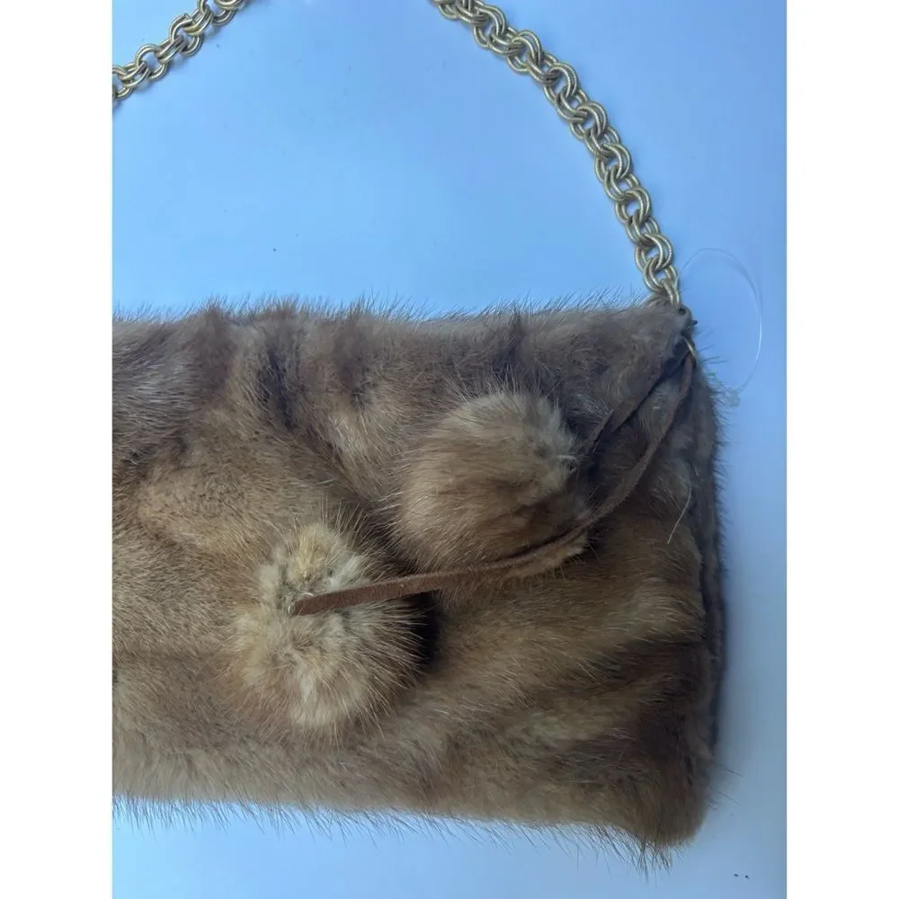 Vintage Ella Gray Collection Natural Mink Fur Shoulder Bag - Picture 4 of 9